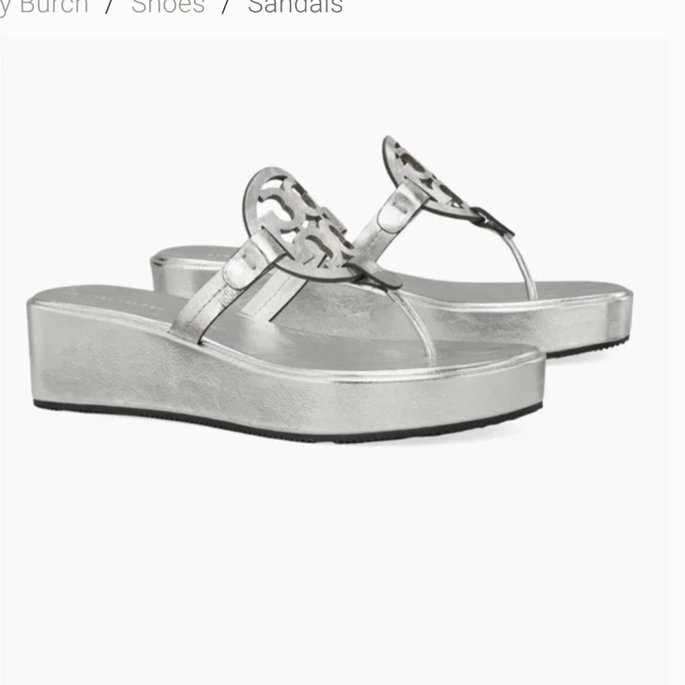Tory Burch Silver wedge sandle